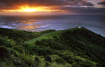 Lighthouse at Cape Reinga, Aupouri-Peninsula, Northland, North Island, New Zealand