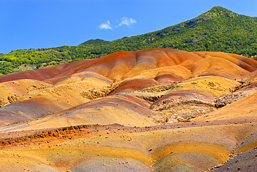 Multi-colored rock formations of Cachamel, Mauritius, Africa