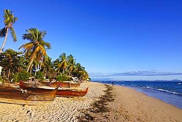 The beach of Ambatoloaka, Nosy Be, Madagascar, Africa