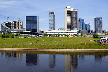 New buildings on the Neris river, Vilnius, Lithuania, Baltic States, Europe