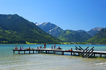 Jetty at Buchau on Lake Achensee, Tyrol, Austria, Europe