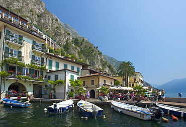 Port of Limone on Lake Garda, Lombardy, Italy, Europe