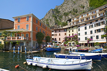 Port of Limone on Lake Garda, Lombardy region, Italy, Europe