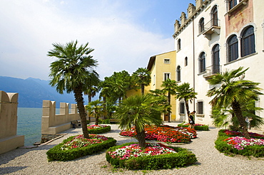 Garden of the Palazzo dei Capitani in Malcesine on Lake Garda, Veneto, Italy, Europe