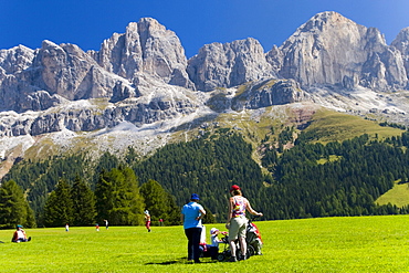 Alp festival at the bottom of the Rosengarten massif, province of Bolzano-Bozen, Italy, Europe