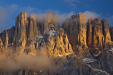 Mount Latemar at dusk, South Tyrol, Trentino-Alto Adige, Italy, Europe