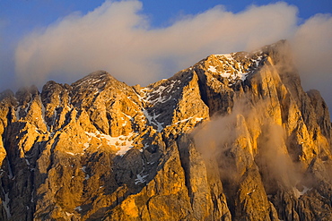 Mount Latemar at dusk, South Tyrol, Trentino-Alto Adige, Italy, Europe