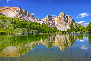 Green Lake or Lago Verde, Mt. Eisengabel, Naturpark Fanes-Senes-Prags, South Tyrol, Italy, Europe