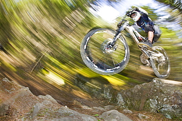 Downhill mountain bike rider