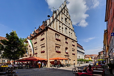 Martin-Luther-Platz square and the Stadthaus building, Ansbach, Middle Franconia, Franconia, Bavaria, Germany, Europe