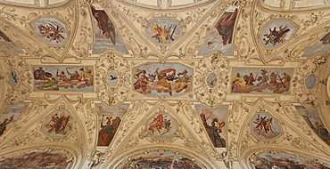 Ceiling painting in the Wallenstein Palace, old town, Prague, Czech Republic, Europe