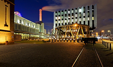 Modern office buildings, Westhafen Pier 1, Frankfurt am Main, Hesse, Germany, Europe