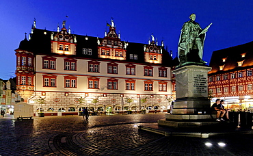 Market square with the Coburger Stadthaus building, Coburg, Upper Franconia, Bavaria, Germany, Europe