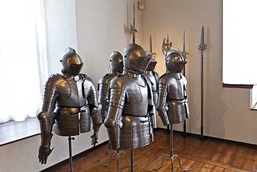 Knights' armours, weapons and art museum in the Veste Coburg castle, Coburg, Upper Franconia, Franconia, Bavaria, Germany, Europe