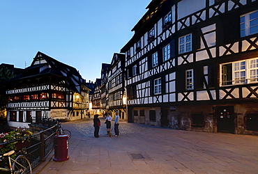 Half-timbered houses in the district of La Petite France, Strasbourg, Ill, Alsace, France, Europe