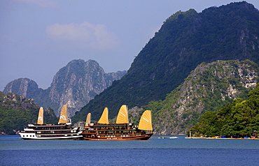 Boats in Halong Bay, Vietnam, Asia