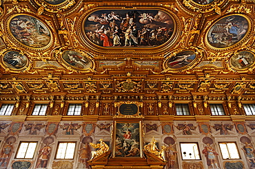 Golden Hall, 1643, in the town hall, Augsburg, Bavaria, Germany, Europe