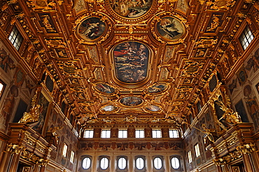 Golden Hall, 1643, in the town hall, Augsburg, Bavaria, Germany, Europe