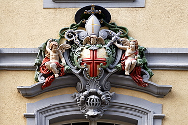 Coat of arms, Haus zum Ritter, 1756, Muensterplatz 10, Freiburg im Breisgau, Baden-Wuerttemberg, Germany, Europe