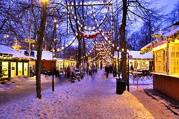 Christmas decoration in Tivoli, Copenhagen, Denmark, Europe