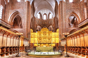 The altar in Roskilde Cathedral in Denmark, Europe