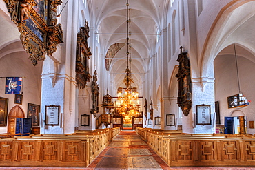 Interior, Sct. Olai Domkirke cathedral, Helsingor, Elsinore, Denmark, Europe