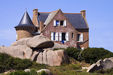 Rear view of the Maison Gustave Eiffel, Cotes d'Armor, Brittany, France, Europe