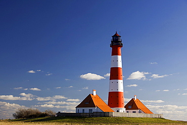 Westerhever lighthouse in Sankt Peter-Ording, North Frisia, Schleswig-Holstein, Germany, Europe