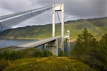 Bridge from Steinsland to Hinnoya Iinnasuolu, Vesteralen, Norway, Scandinavia, Europe