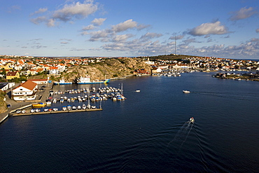 View over the port of Kungshamn, seen from Smoegen, Sweden, Scandinavia, Europe