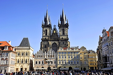 Stone Bell House, Tyn School, Tyn Church, Old Town Square, historic district, Prague, Bohemia, Czech Republic, Europe