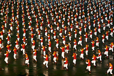 Dancers and acrobats at the Arirang Festival, the North Korean Grand Mass Gymnastics and Artistic Performance, Pyongyang, North Korea, Asia