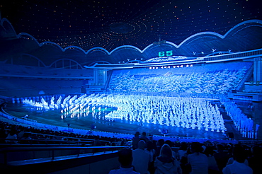 Dancers and acrobats at the Arirang Festival, the North Korean Grand Mass Gymnastics and Artistic Performance, Pyongyang, North Korea, Asia