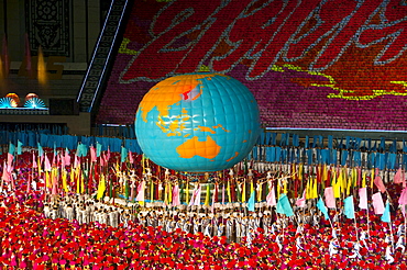 Dancers and acrobats at the Arirang Festival, the North Korean Grand Mass Gymnastics and Artistic Performance, Pyongyang, North Korea, Asia