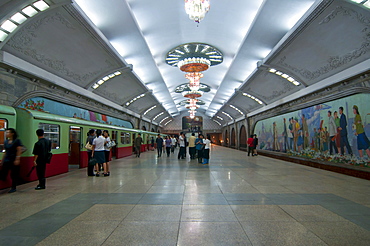 The subway in Pyongyang, North Korea, Asia