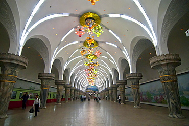 The subway in Pyongyang, North Korea, Asia