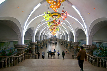 The subway in Pyongyang, North Korea, Asia