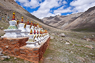 Stupas along the Mt. Kailash Kora pilgrimage route, Western Tibet, Asia