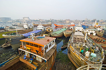 View over the shipyard of Dhaka, Bangladesh, Asia