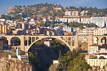 Pont Sidi M'Cid bridge with the Marabout of Sidi Rached, Constantine, Algeria, Africa