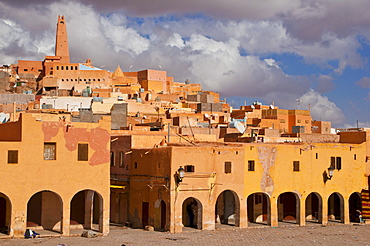 Market square in the village of Ghardaia in the UNESCO World Heritage Site of M'zab, Algeria, Africa