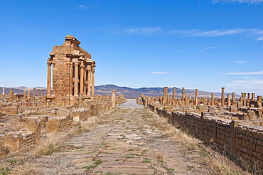 The Roman ruins of Timgad, Unesco World Heritage Site, Algeria, Africa