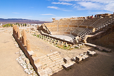 Amphitheatre, Roman ruins of Timgad, Unesco World Heritage Site, Algeria, Africa