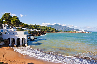 Sandy beach at a beach resort in Tipaza, Algeria, Africa