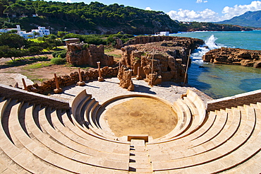 Amphitheater at the beach resort Corne d'Or, former stronghold, Tipasa, Algeria, Africa