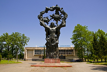 Heroic statue of a man from the Soviet era, Kutaisi, Georgia, Middle East