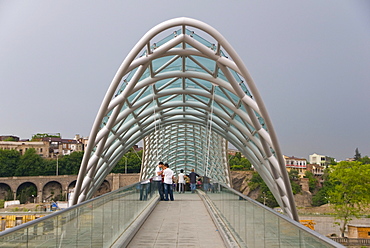 New bridge across the Mtkvari River, Kura River, Tbilisi, Georgia, Middle East