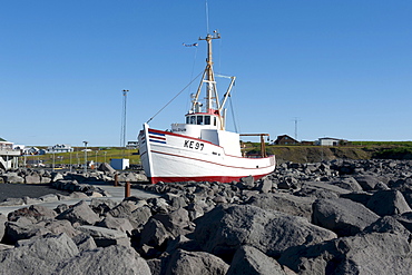 Fishing boat, port of Keflavik, Iceland, Scandinavia, Northern Europe, Europe