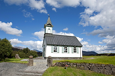 Church, ï¬ingvellir National Park, Thingvellir, Golden Circle, Iceland, Scandinavia, Northern Europe, Europe