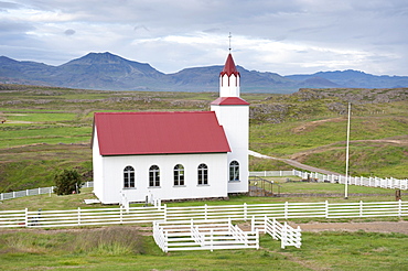 Church on Helgafell, small mountain, near Stykkisholmur, Iceland Scandinavia Northern Europe, Europe